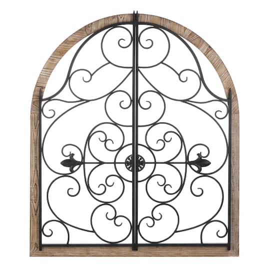 Arched Wood & Iron Wall Décor